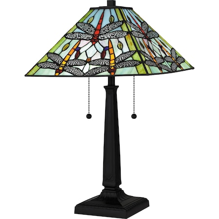Quoizel Tiffany Table Lamp Tiffany 2 Lights Matte Black TF16144MBK
